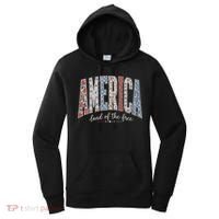 Cute America Land Of The Free Patchwork Varsity Style Women's Hoodie thumb 0