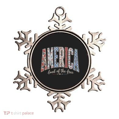 Cute America Land Of The Free Patchwork Varsity Style Ornament