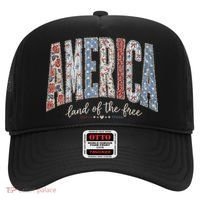 Cute America Land Of The Free Patchwork Varsity Style Hat thumb 0