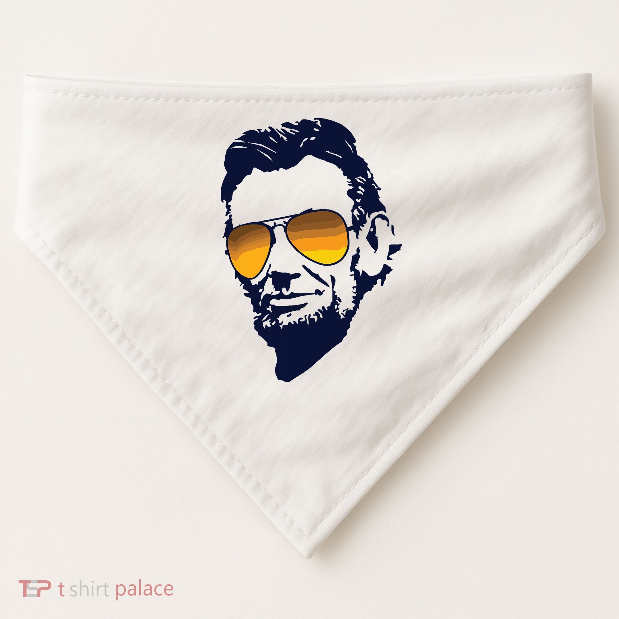 Cool Abraham Lincoln Honest Abe In Sunglasses Graphic USA-Made Doggie Bandana