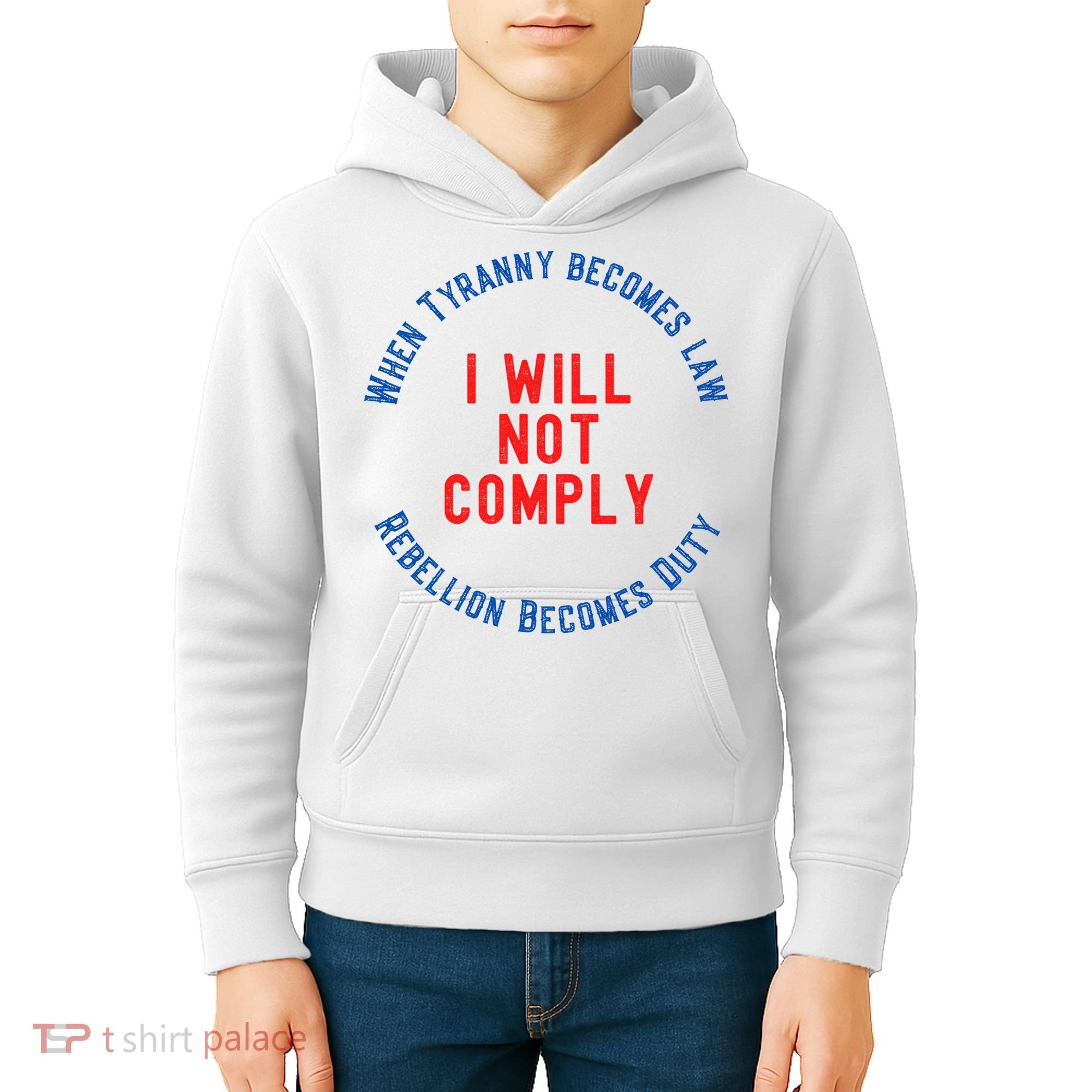 I Will Not Comply MAGA Conservative Anti Biden Kids Hoodie