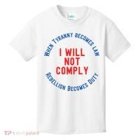 I Will Not Comply MAGA Conservative Anti Biden Kids T-Shirt thumb 0