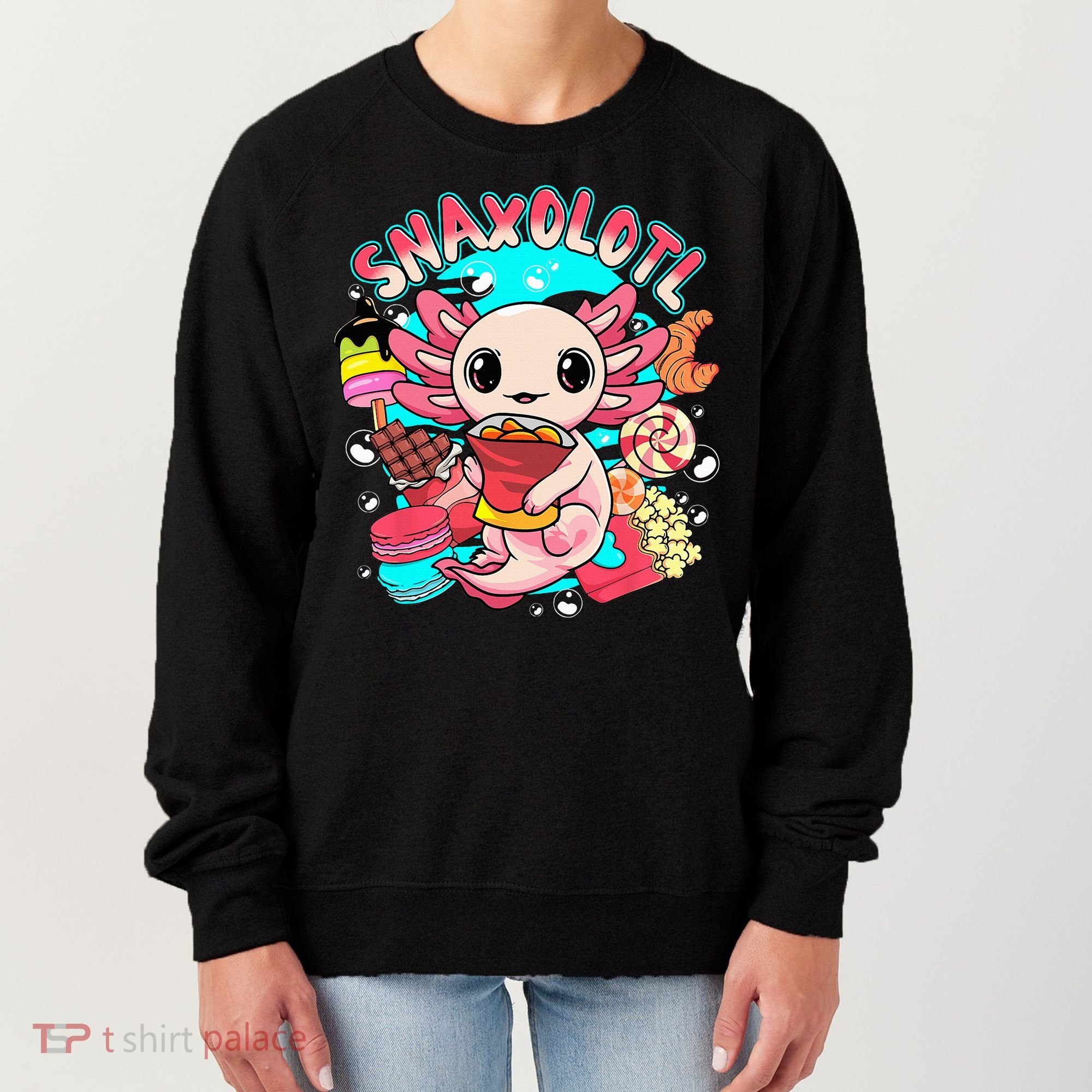 Cute Axolotl Lover Snaxolotl Food Sweets Women's Sweatshirt
