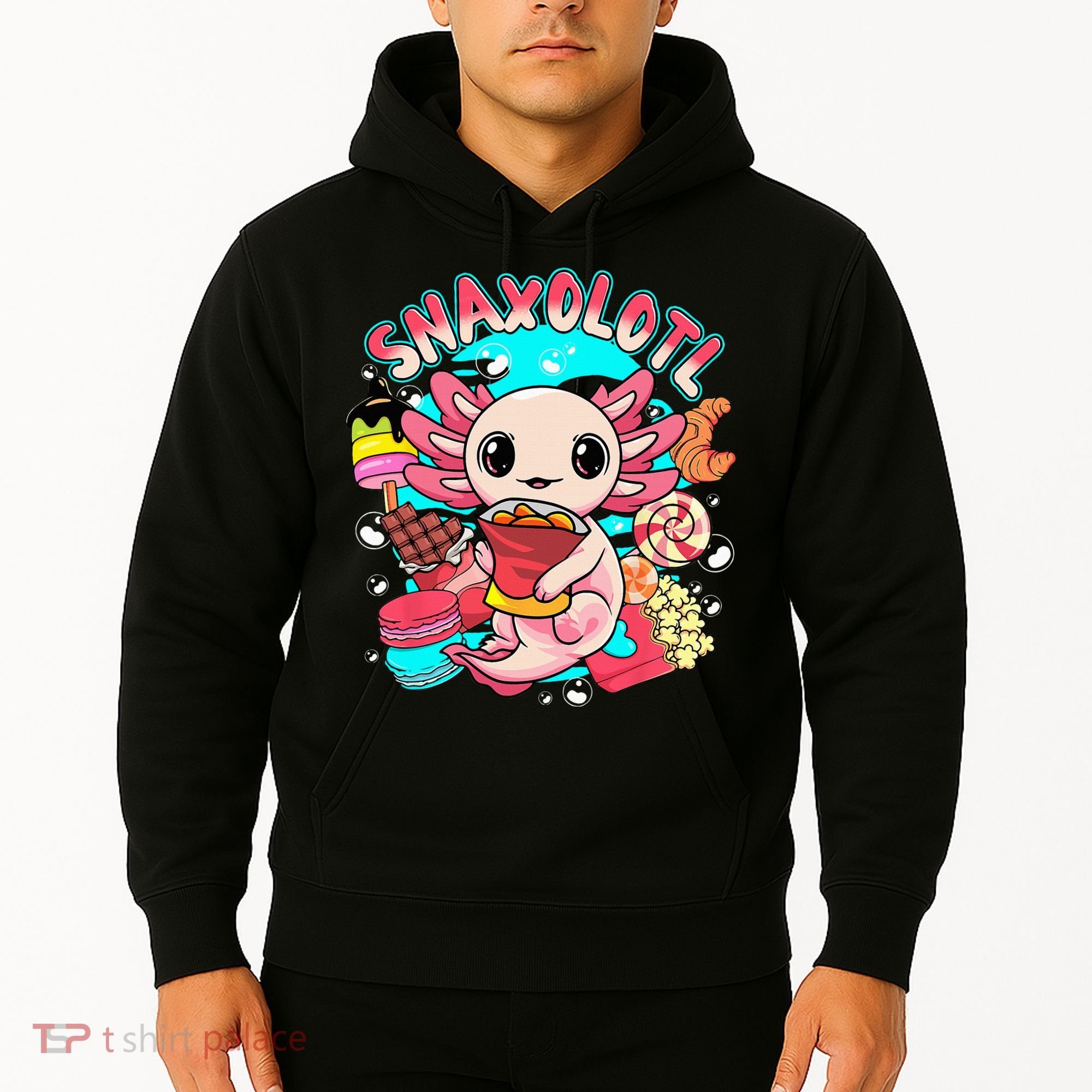 Cute Axolotl Lover Snaxolotl Food Sweets Hoodie