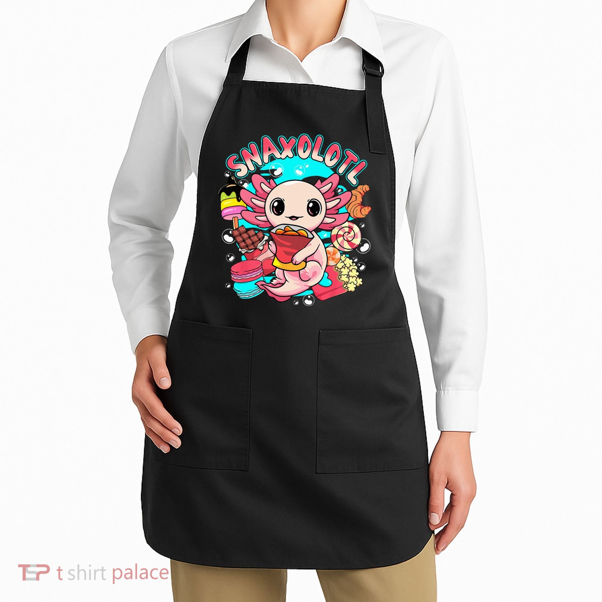 Cute Axolotl Lover Snaxolotl Food Sweets Apron