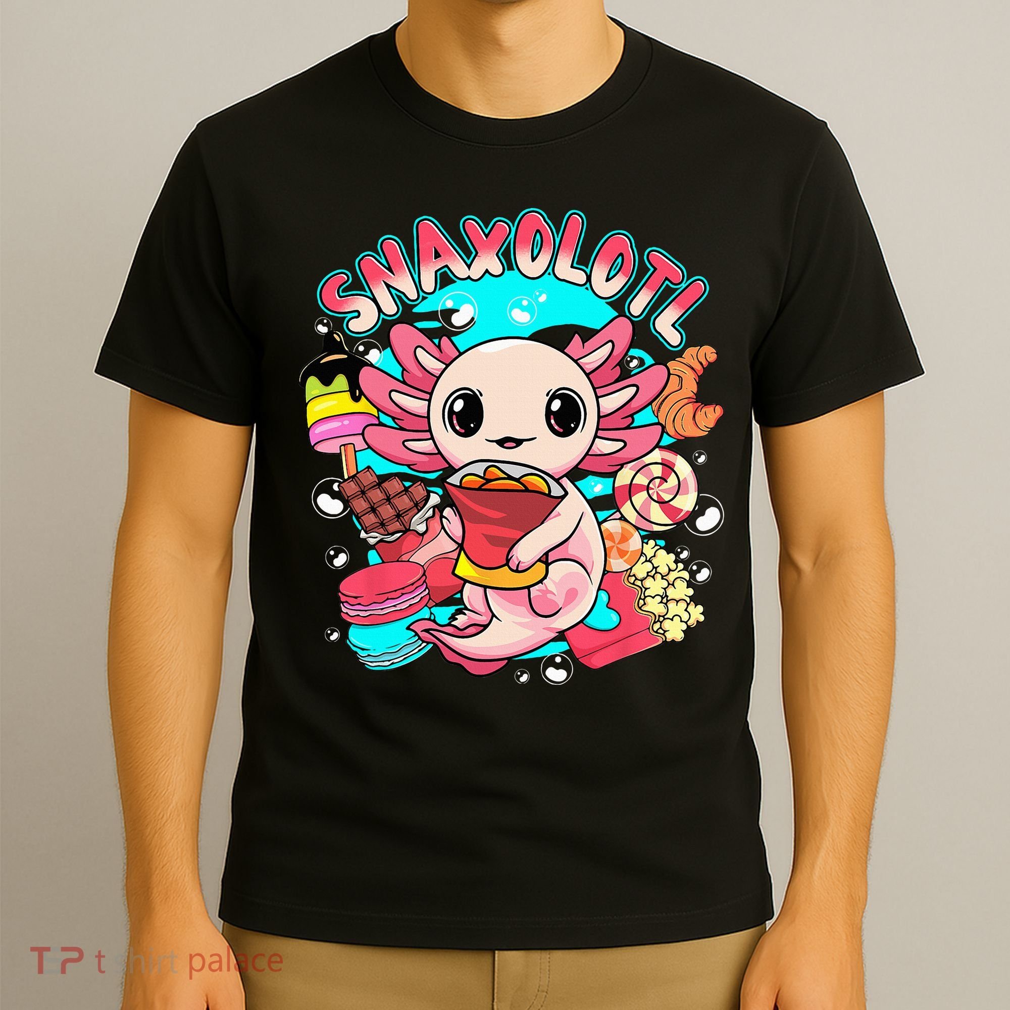 Cute Axolotl Lover Snaxolotl Food Sweets T-Shirt