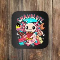 Cute Axolotl Lover Snaxolotl Food Sweets Coaster thumb 0