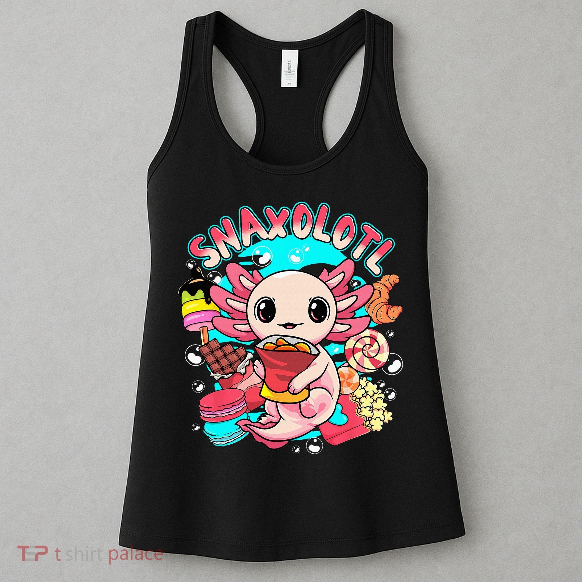 Cute Axolotl Lover Snaxolotl Food Sweets Women's Tank Top