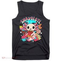 Cute Axolotl Lover Snaxolotl Food Sweets Tank Top thumb 0