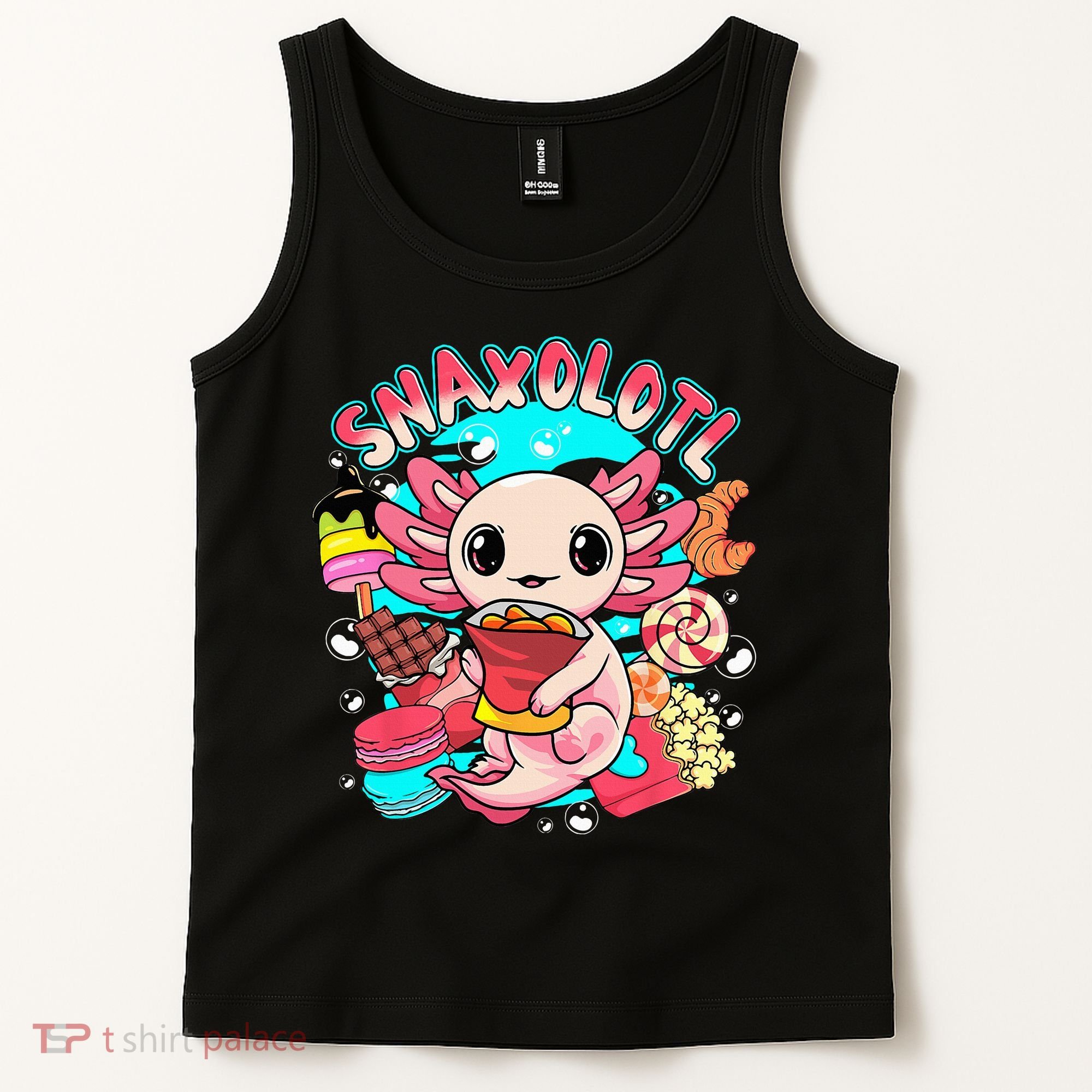 Cute Axolotl Lover Snaxolotl Food Sweets Tank Top