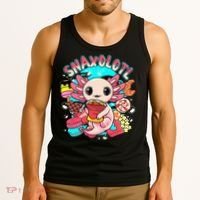 Cute Axolotl Lover Snaxolotl Food Sweets Tank Top thumb 3