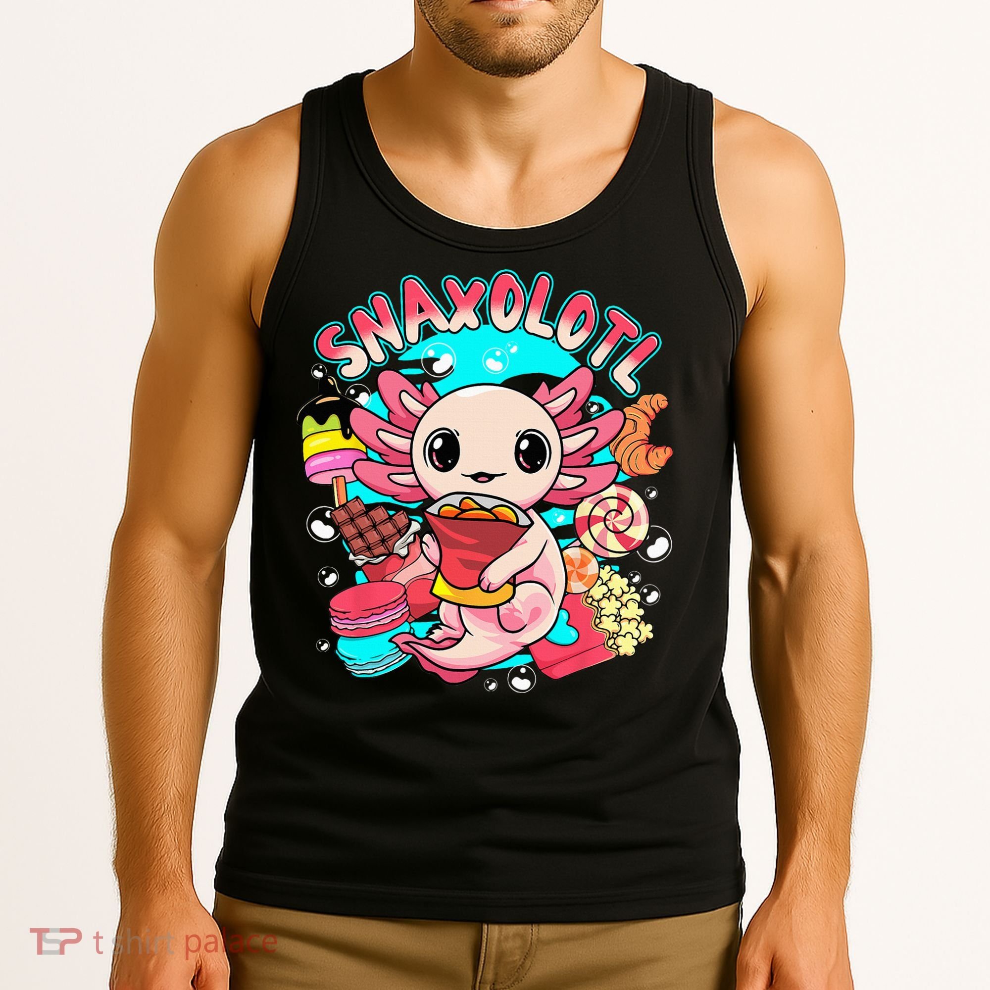 Cute Axolotl Lover Snaxolotl Food Sweets Tank Top