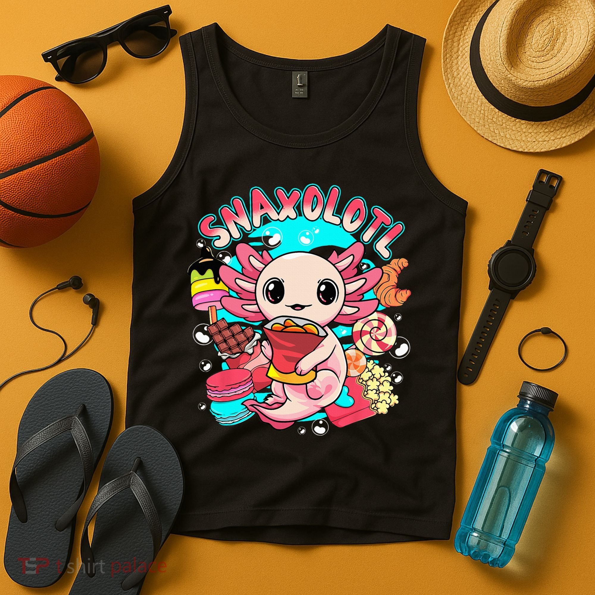 Cute Axolotl Lover Snaxolotl Food Sweets Tank Top