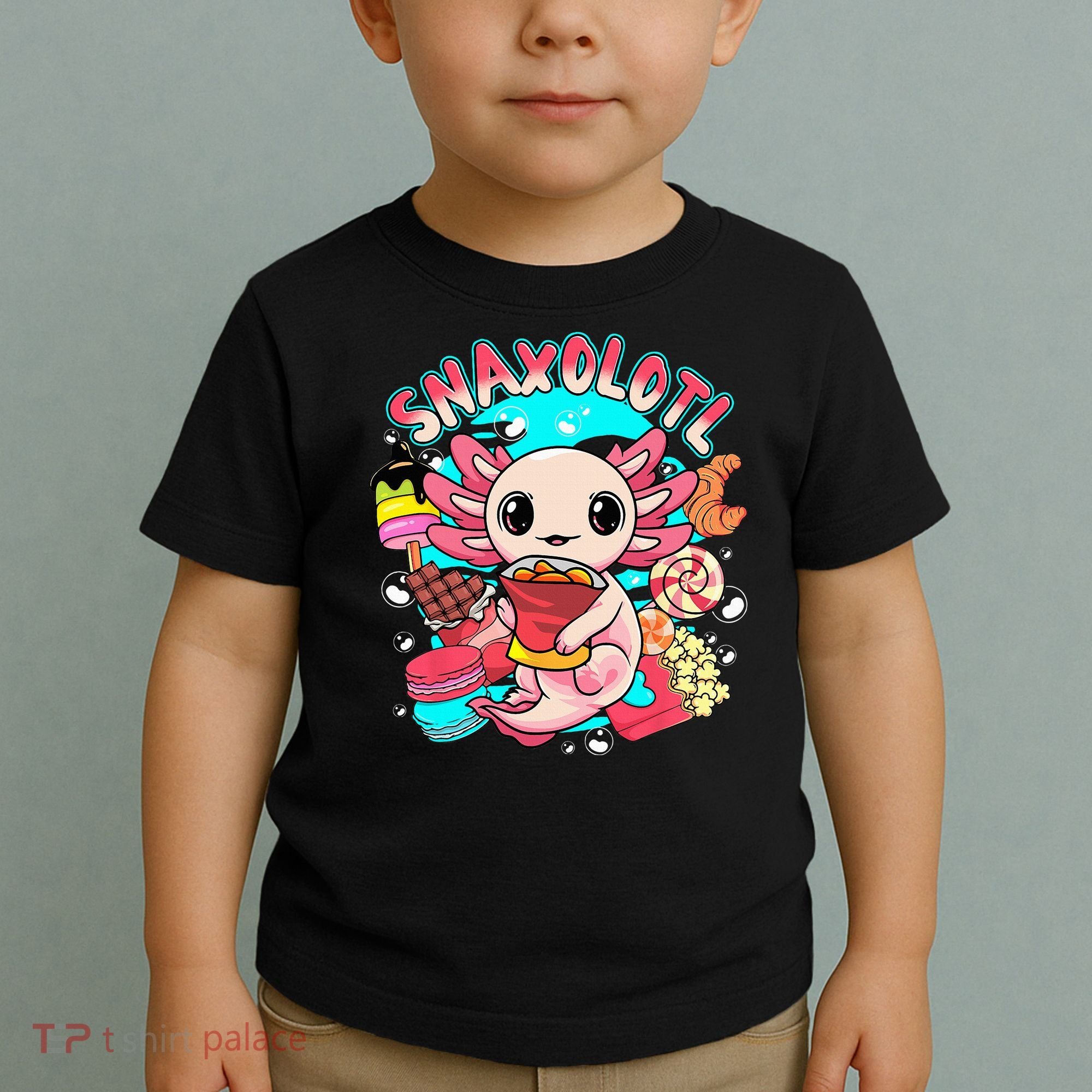 Cute Axolotl Lover Snaxolotl Food Sweets Toddler T-Shirt