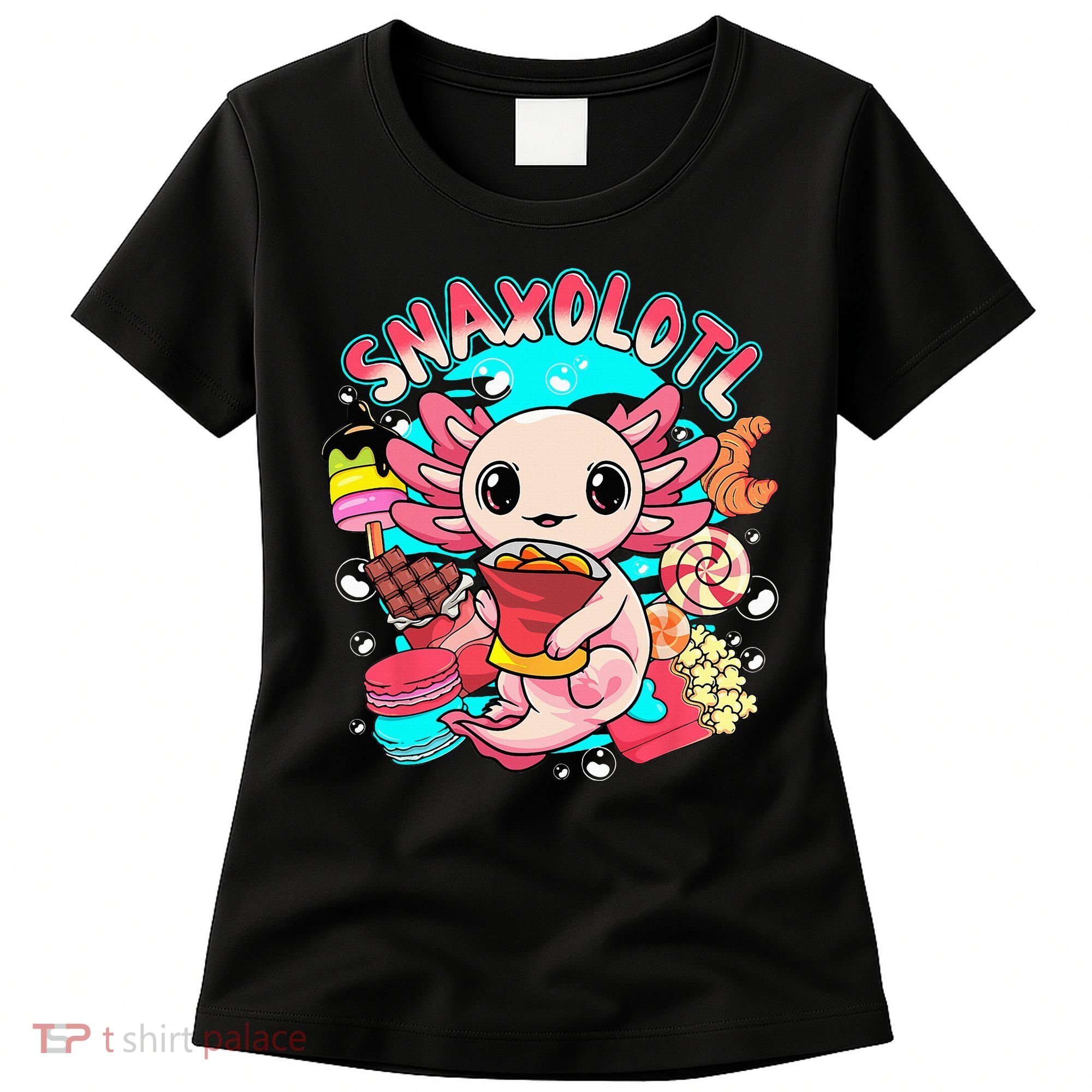 Cute Axolotl Lover Snaxolotl Food Sweets Women's T-Shirt