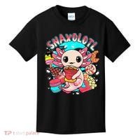 Cute Axolotl Lover Snaxolotl Food Sweets Kids T-Shirt thumb 0