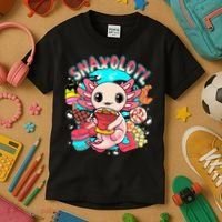 Cute Axolotl Lover Snaxolotl Food Sweets Kids T-Shirt thumb 3