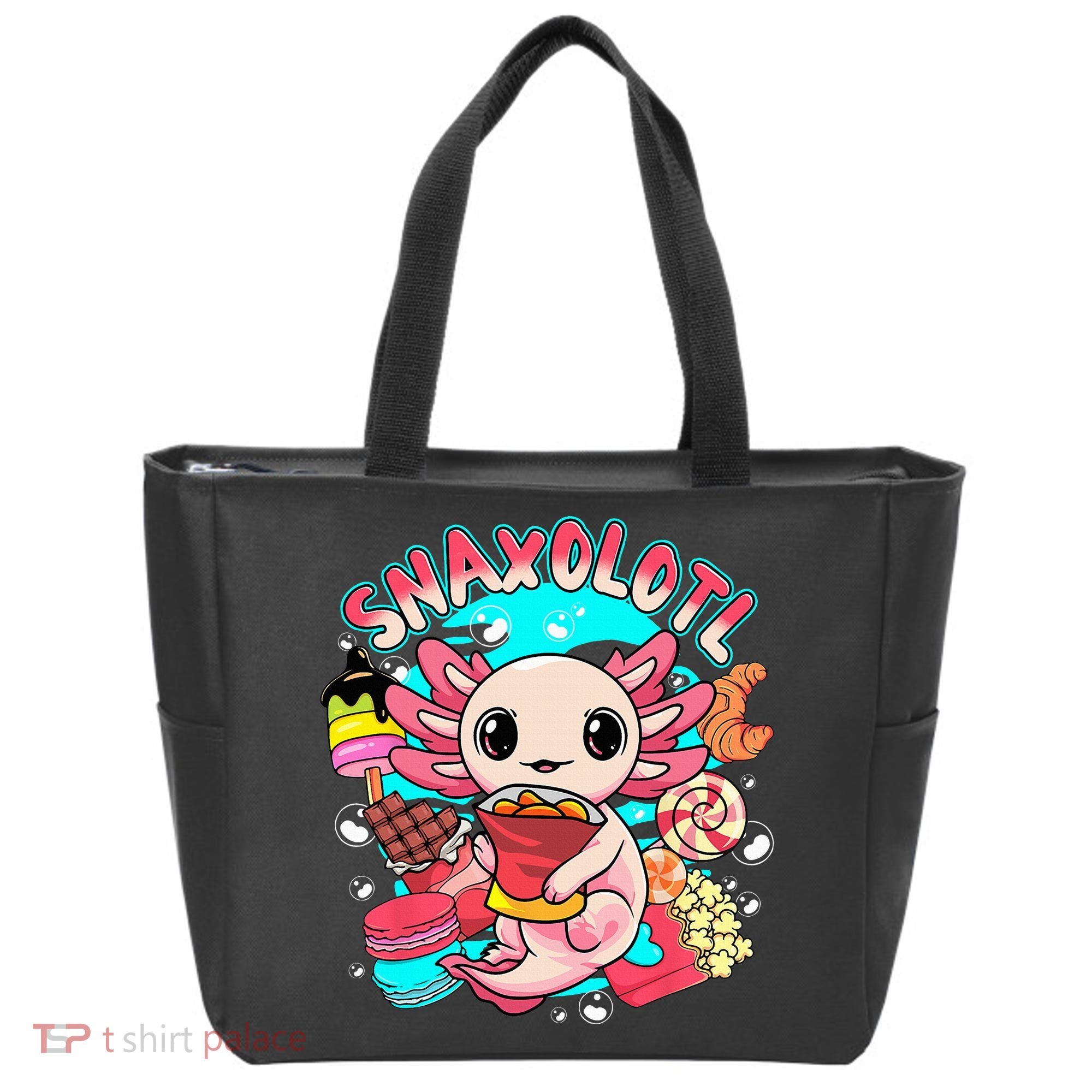 Cute Axolotl Lover Snaxolotl Food Sweets Tote Bag