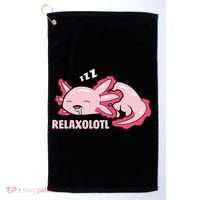 Cute Axolotl Lover Mexican Salamander Relaxolotl Gift Golf Towel thumb 0