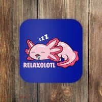 Cute Axolotl Lover Mexican Salamander Relaxolotl Gift Coaster thumb 0