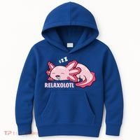 Cute Axolotl Lover Mexican Salamander Relaxolotl Gift Kids Hoodie thumb 0
