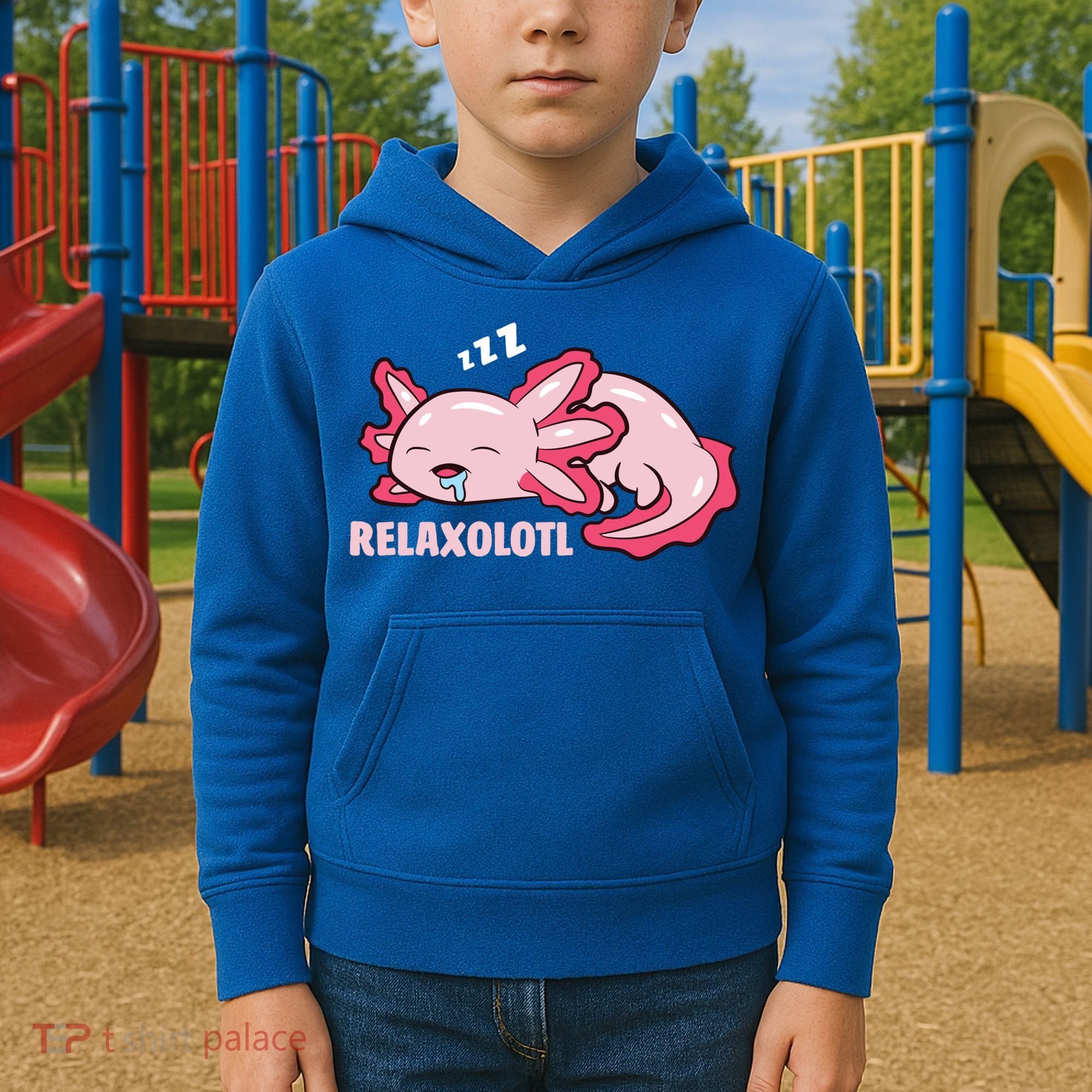 Cute Axolotl Lover Mexican Salamander Relaxolotl Gift Kids Hoodie