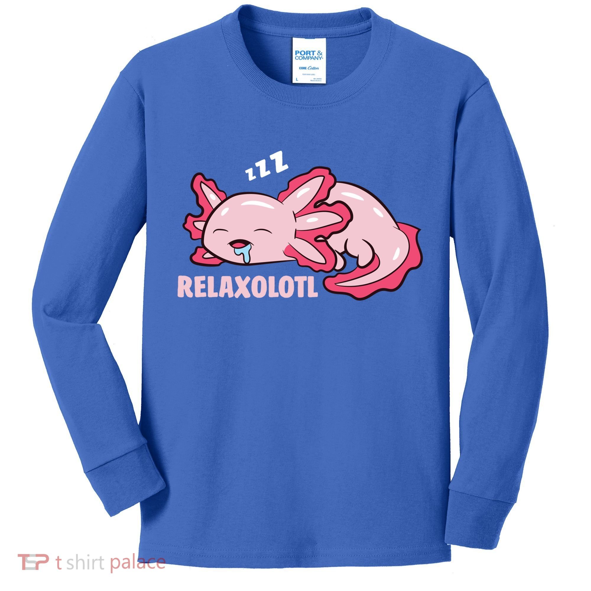 Cute Axolotl Lover Mexican Salamander Relaxolotl Gift Kids Long Sleeve Shirt