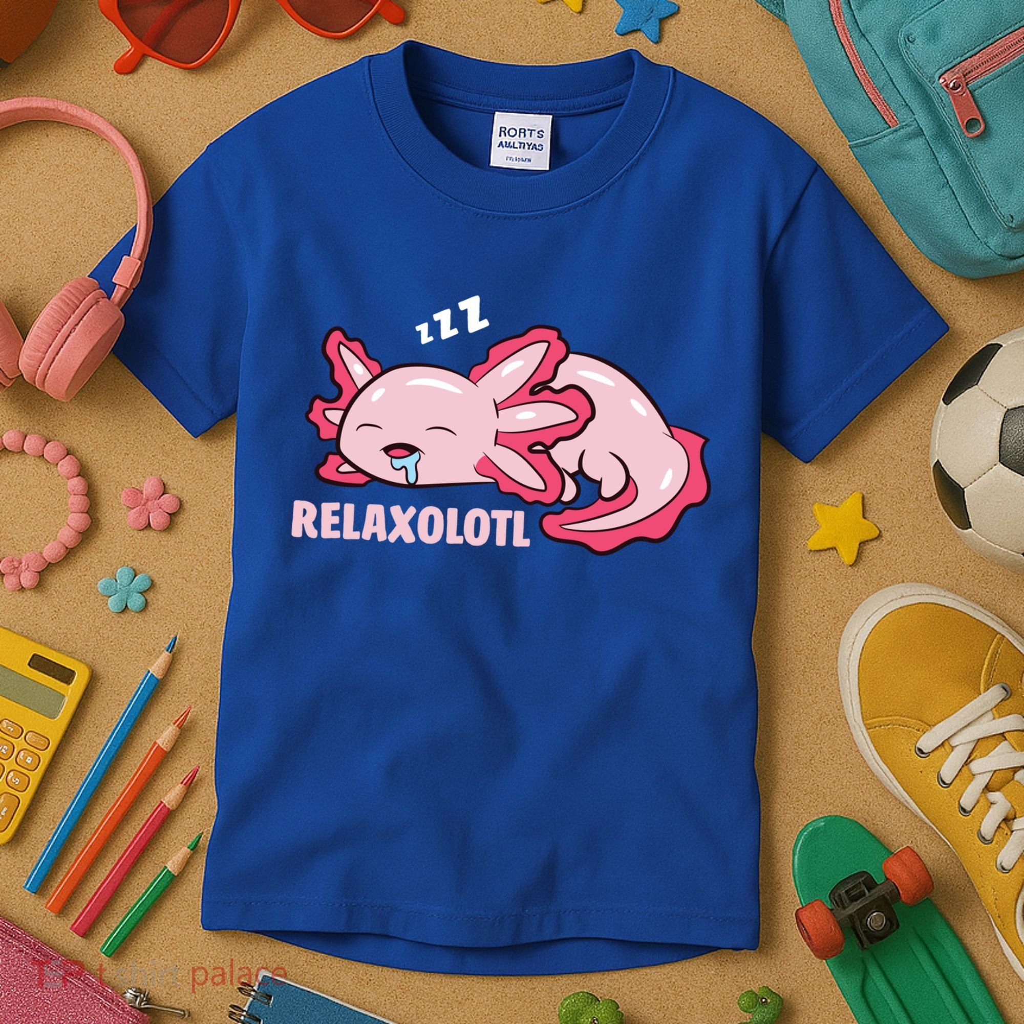 Cute Axolotl Lover Mexican Salamander Relaxolotl Gift Kids T-Shirt