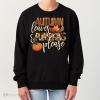 Cute Autumn Leaves And Pumpkins Please Women's Sweatshirt thumb 0