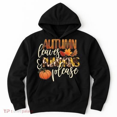 Cute Autumn Leaves And Pumpkins Please Hoodie