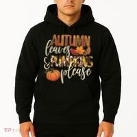 Cute Autumn Leaves And Pumpkins Please Hoodie thumb 2