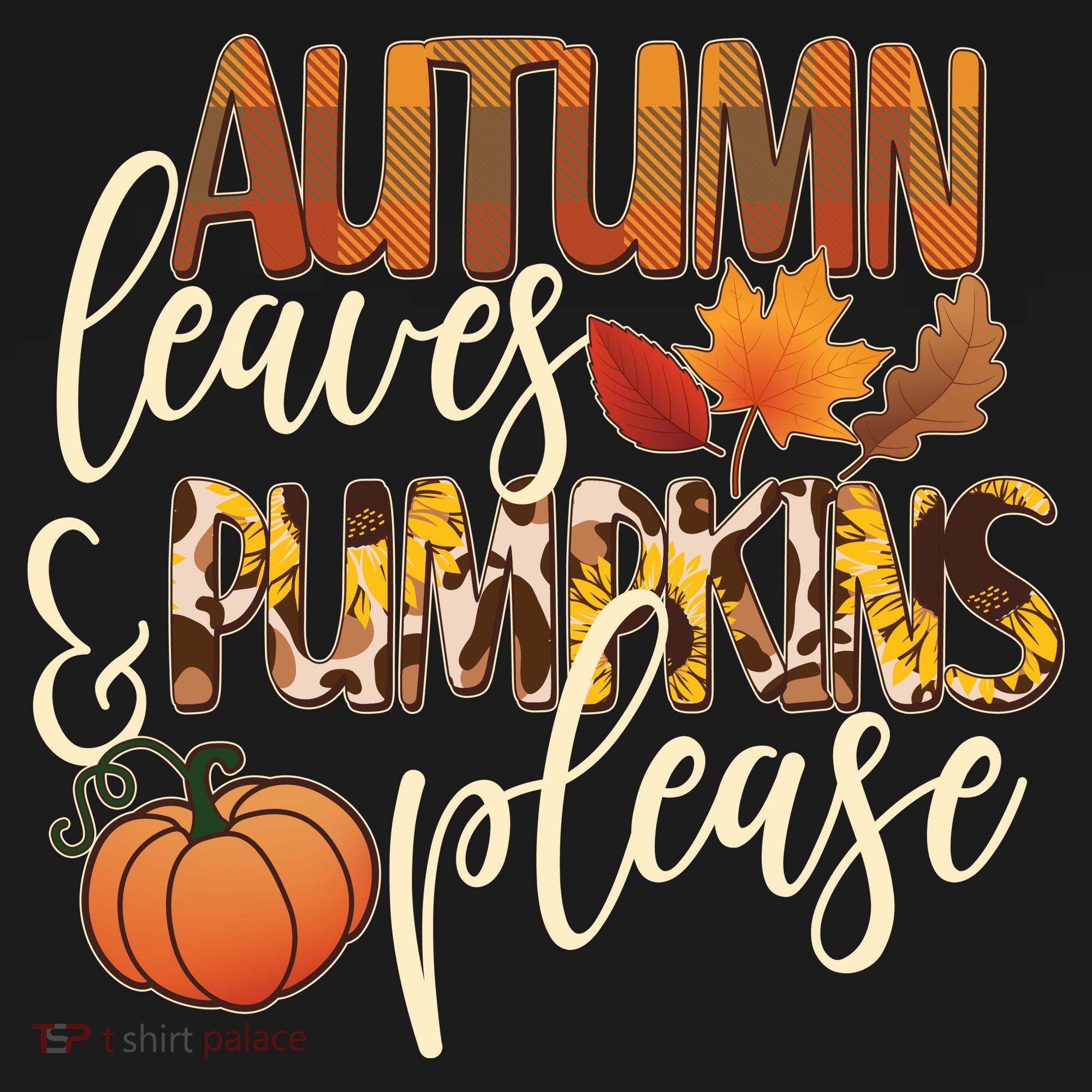 Cute Autumn Leaves And Pumpkins Please Apron