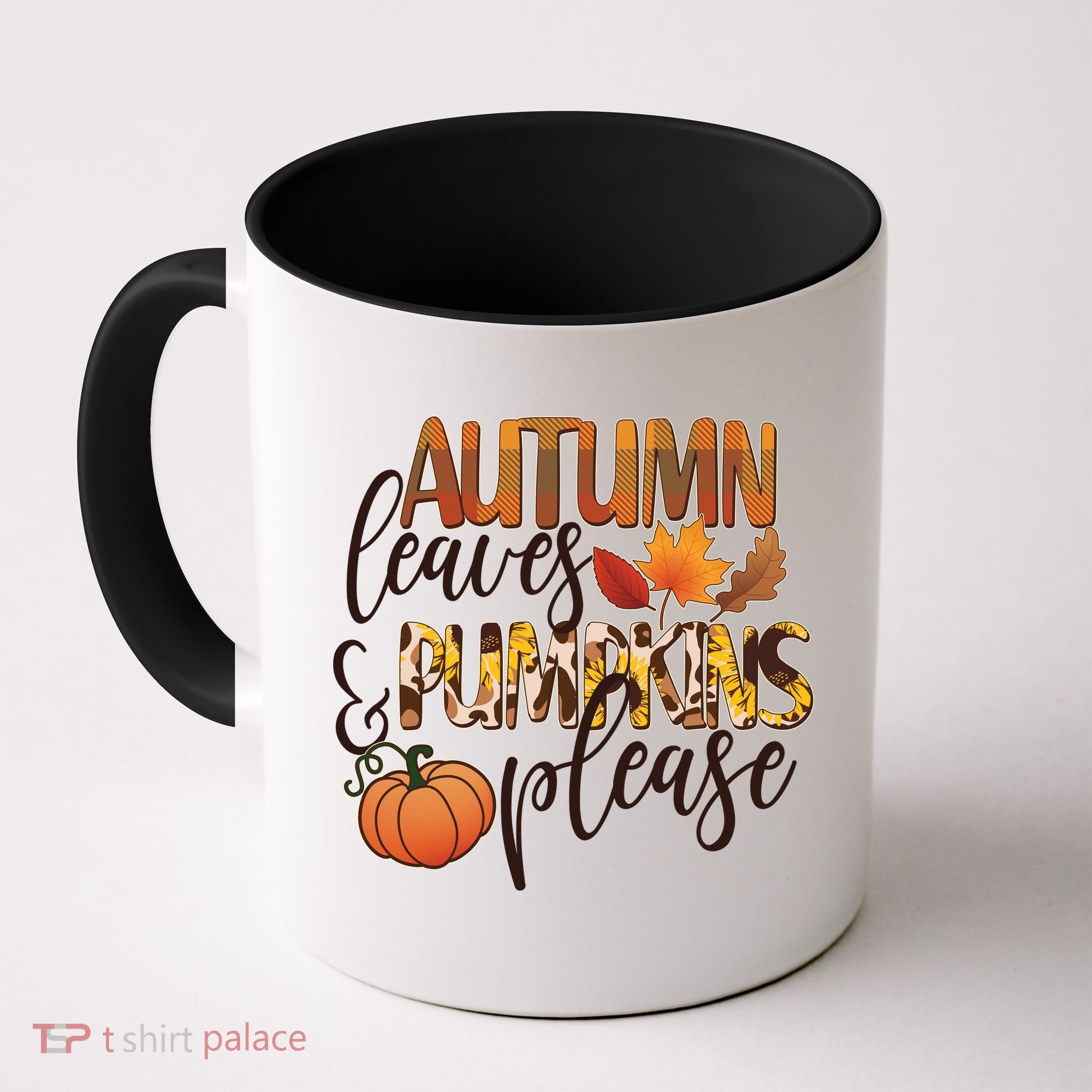 Cute Autumn Leaves And Pumpkins Please Coffee Mug