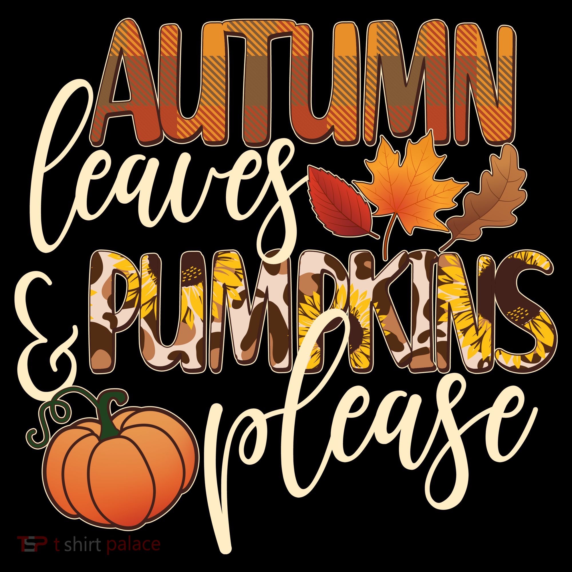 Cute Autumn Leaves And Pumpkins Please Women's Hoodie