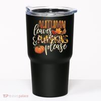 Cute Autumn Leaves And Pumpkins Please Tumbler thumb 0