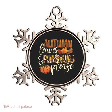 Cute Autumn Leaves And Pumpkins Please Ornament
