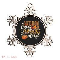 Cute Autumn Leaves And Pumpkins Please Ornament thumb 0