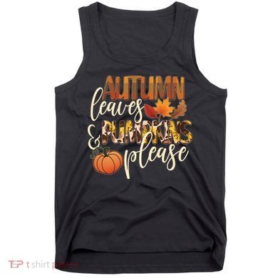Cute Autumn Leaves And Pumpkins Please Tank Top