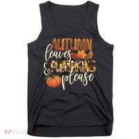 Cute Autumn Leaves And Pumpkins Please Tank Top thumb 0