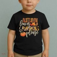 Cute Autumn Leaves And Pumpkins Please Toddler T-Shirt thumb 2