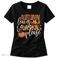 Cute Autumn Leaves And Pumpkins Please Women's T-Shirt thumb 0