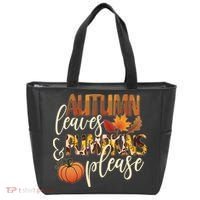 Cute Autumn Leaves And Pumpkins Please Tote Bag thumb 0