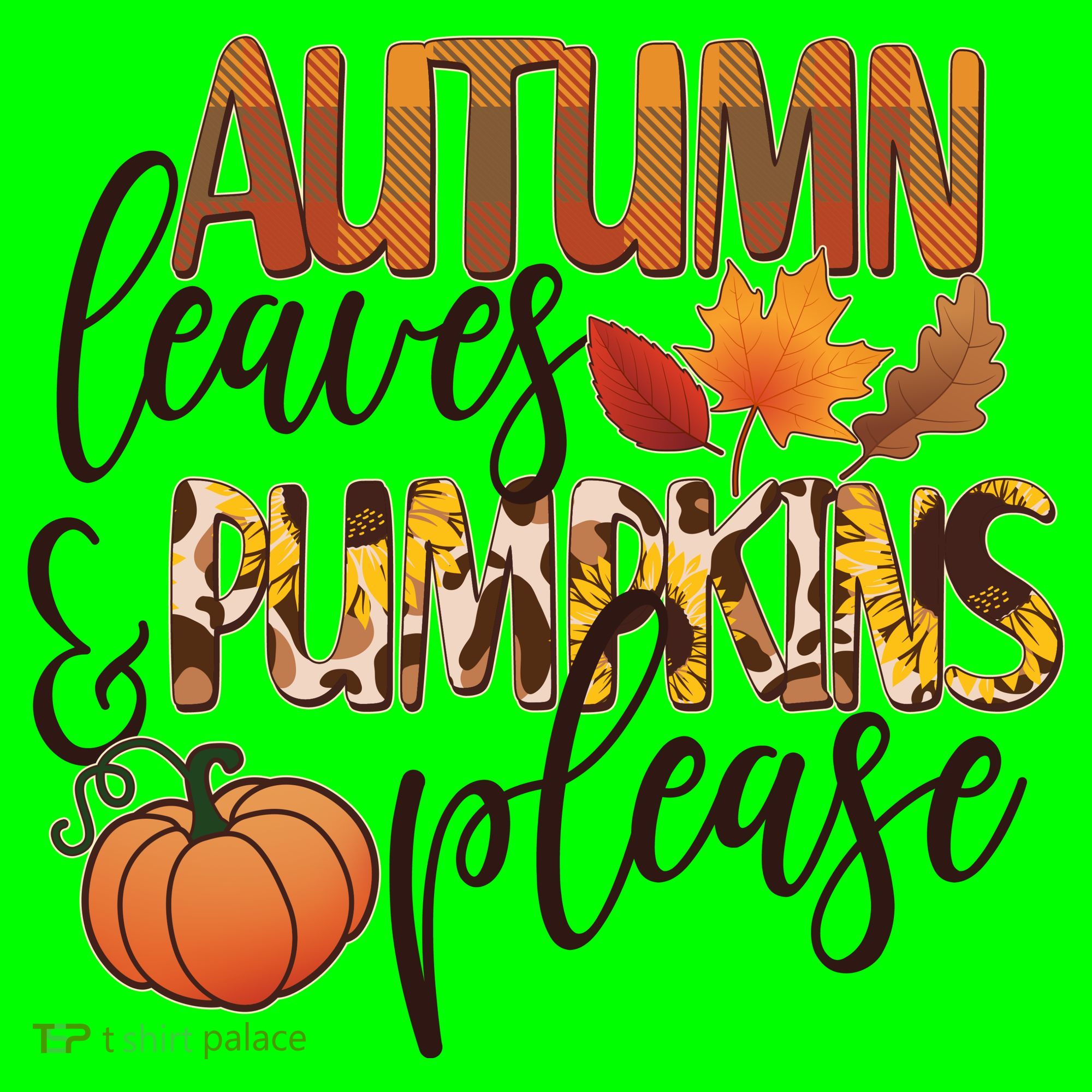 Cute Autumn Leaves And Pumpkins Please Mousepad
