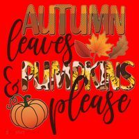 Cute Autumn Leaves And Pumpkins Please Santa Hat thumb 1