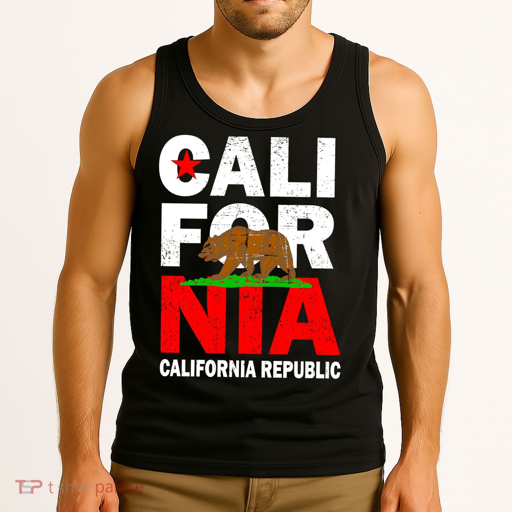 Cali California Republic Logo Tank Top