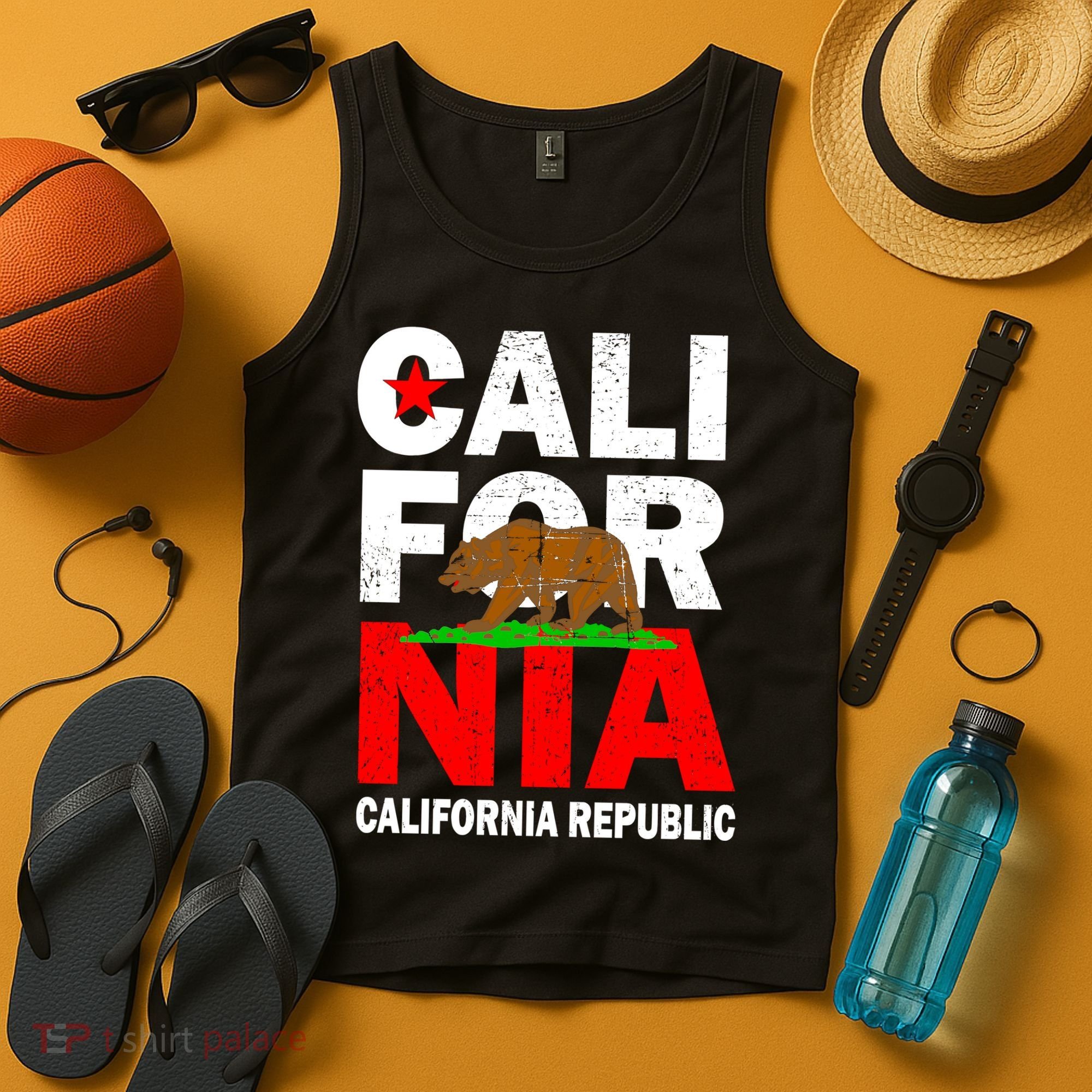 Cali California Republic Logo Tank Top