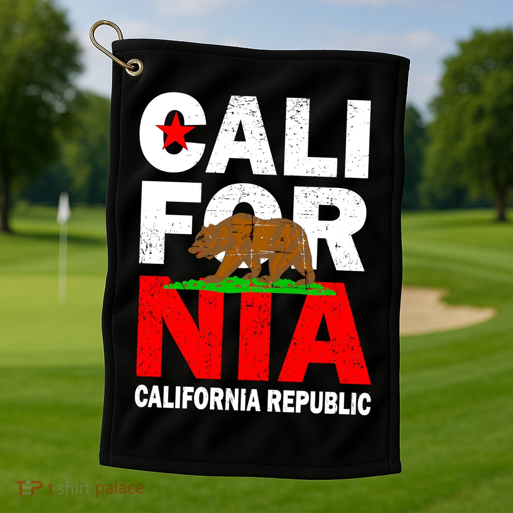 Cali California Republic Logo Golf Towel