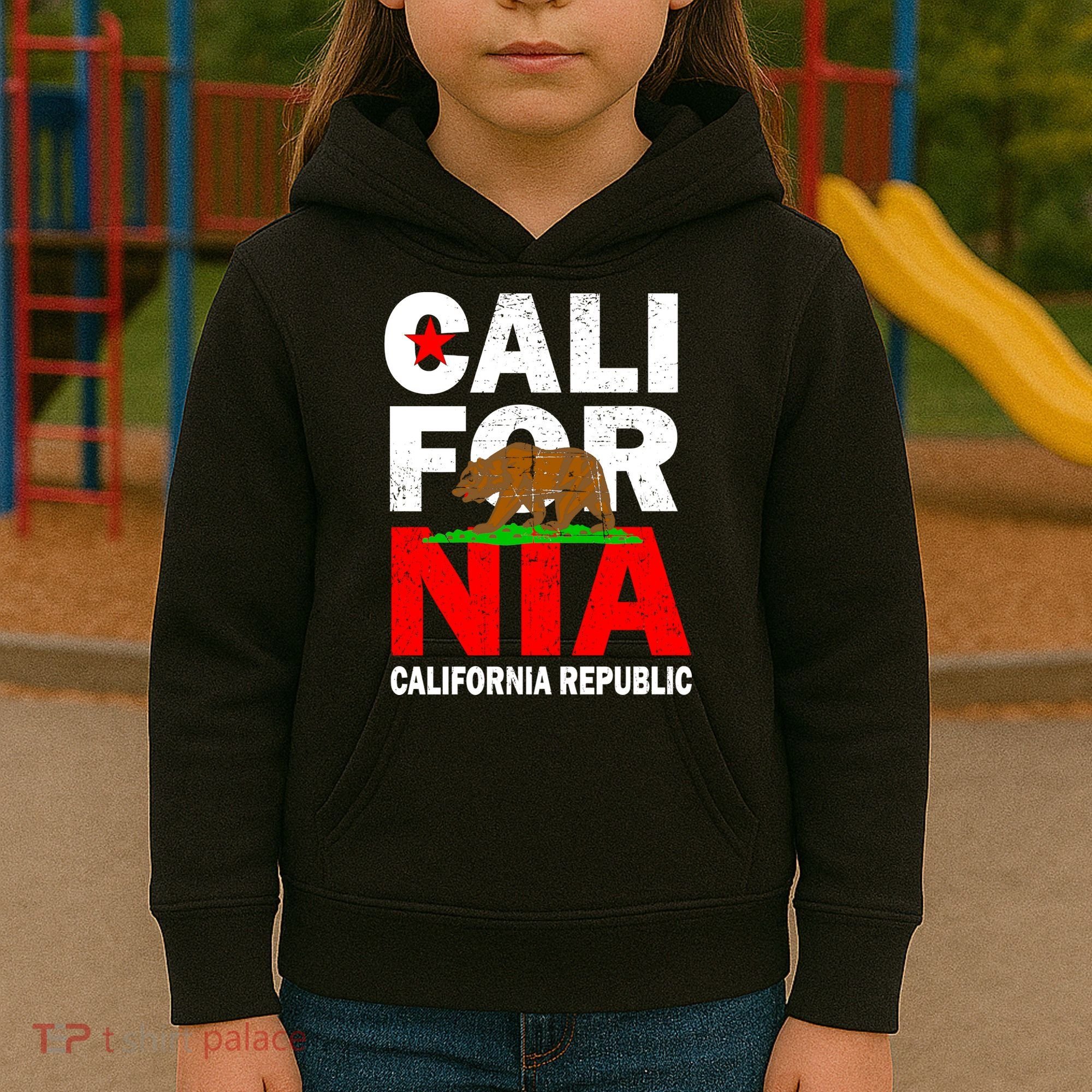 Cali California Republic Logo Kids Hoodie