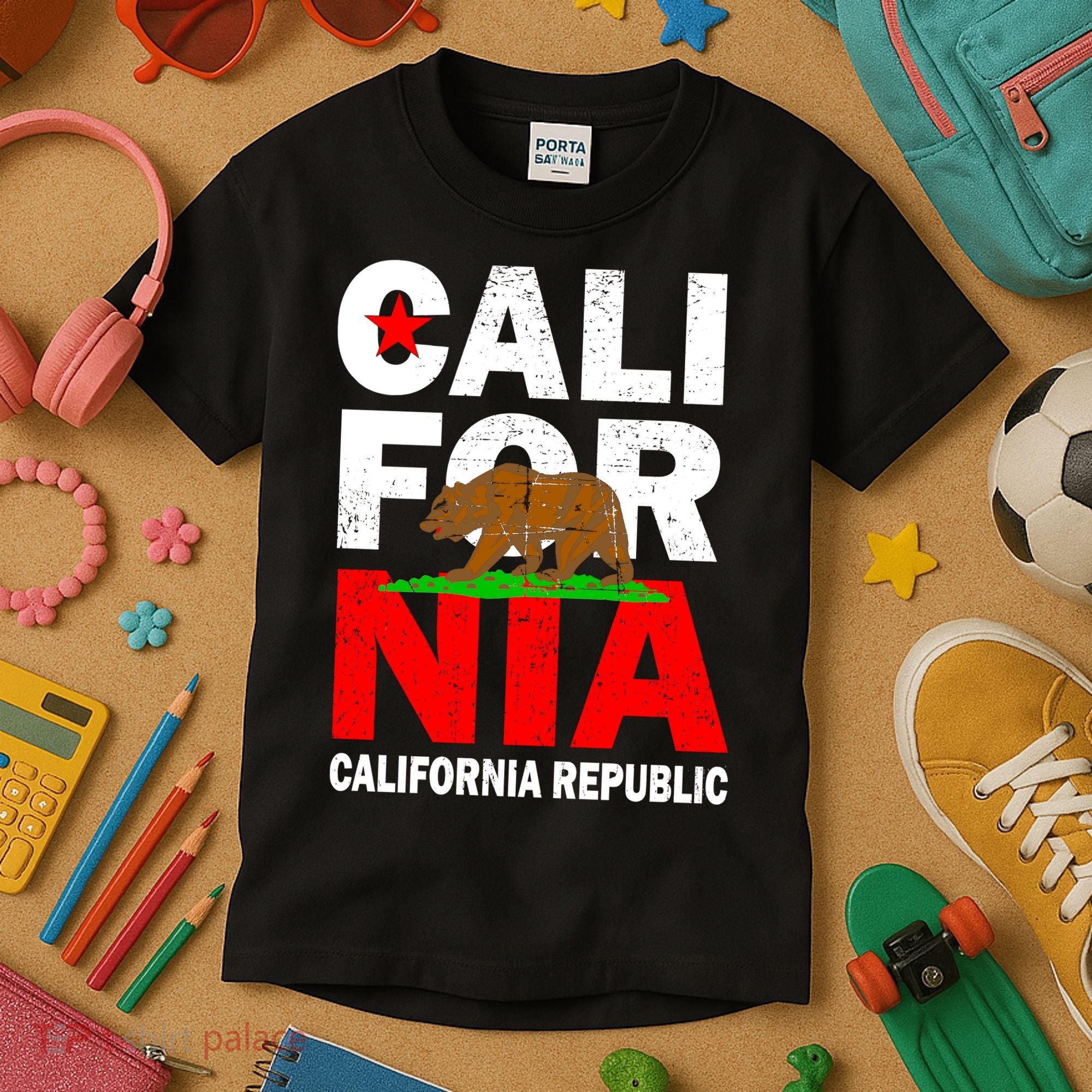 Cali California Republic Logo Kids T-Shirt