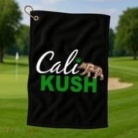 Cali Kush Weed California Republic Golf Towel thumb 1